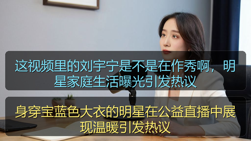 身穿宝蓝色大衣的明星在公益直播中展现温暖引发热议